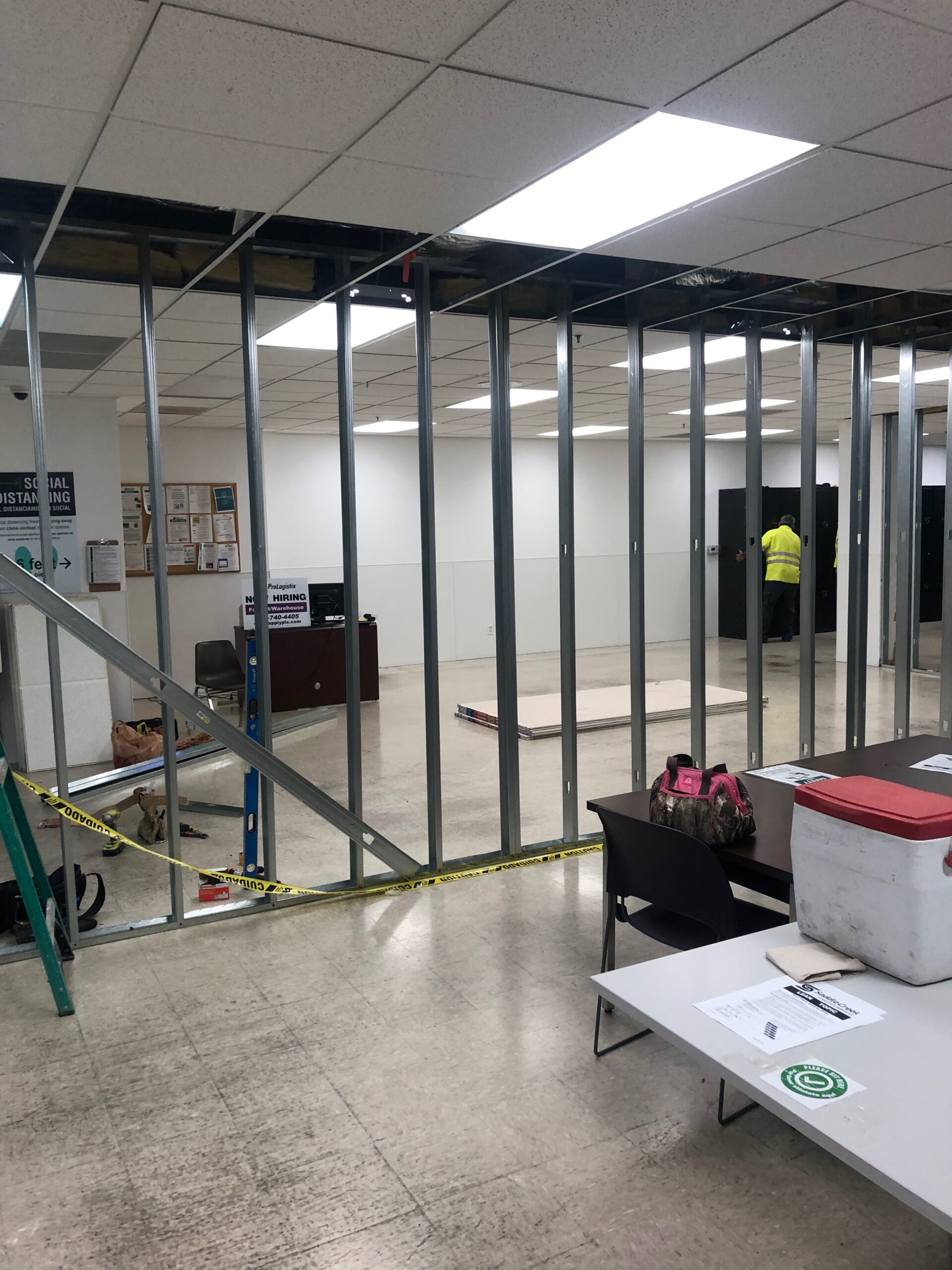 metal stud wall, Flint, Whitehouse, Jacksonville, Tyler, Texas, TX, restoration, remediation, water, mold, remove, removal, commercial, residential, home, house, business, store, repair, replace, fan, dry, floor